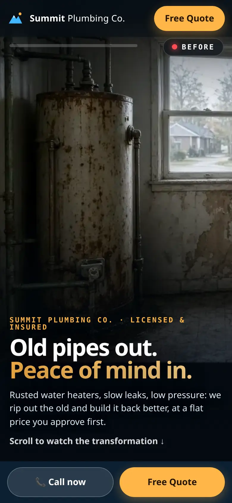 New site for the fictional Summit Plumbing Co. (demo)