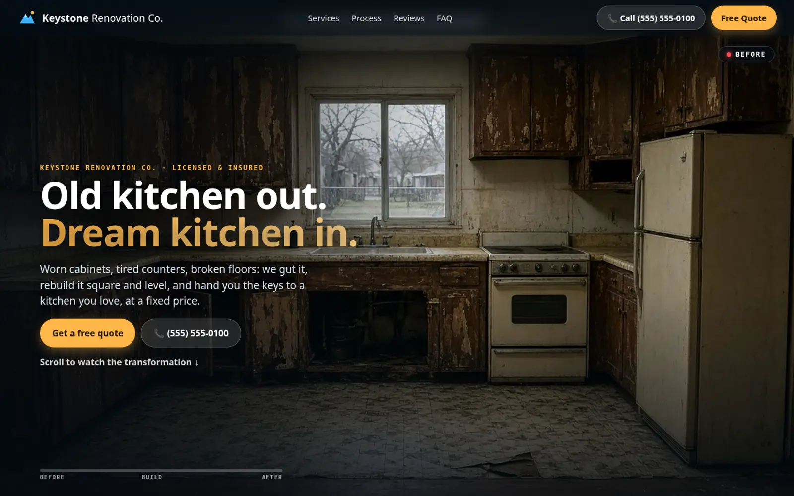 New site for the fictional Keystone Renovation Co. (demo)